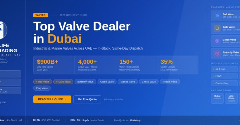 Best valve dealer in Dubai – New Life Steel Trading supplying ball valves, gate valves, globe valves and butterfly valves in UAE with API 6D ISO 9001 certification and same-day delivery